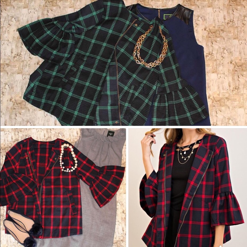 Entro Plaid Jackets in Red and Green